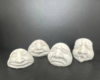 Stone Face Garden Decor