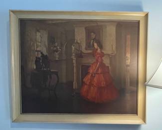 M. Ditlef "Sonata" Print of Lady in Red Dress