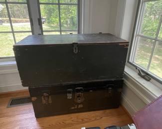 Vintage Military Foot Locker Trunk
