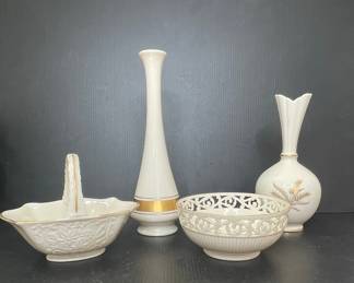 Lenox Bud Vases, Basket & Bowl