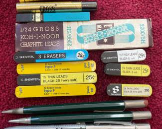 Vintage Pencils, Leads, and Erasers: Cross, Sheaffers, Autopoint