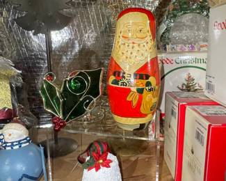 Santa Claus Matryoshka Nesting Dolls Vtg