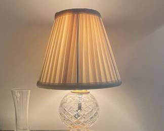 Cut glass Table Lamp with Pleated Shade