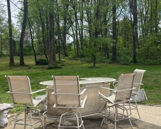 Outdoor Bar Height Dining Set with Swivel Chairs