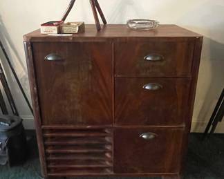 Art Deco Walnut Cabinet with Drawers 