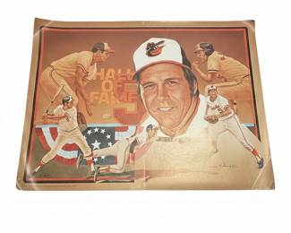 Signed Brooks Robinson Hall of Fame Poster 