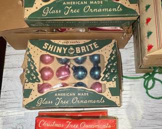Vintage Shiny Brite Glass Christmas Tree Ornaments