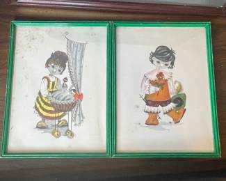 K. Townsend "Georgie Porgie" and "Peter Peter Pumpkin Eater" Prints