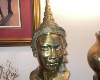 Vintage Brass Bust of a Woman