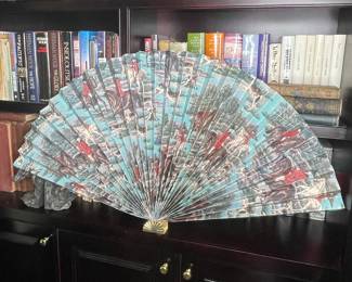 Vintage Hunting Scene Folding Fan