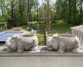 Concrete Hippo Planters