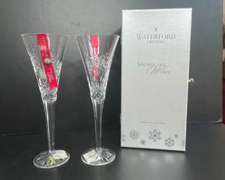 Waterford Crystal Snowflake Wishes "Joy" Flutes