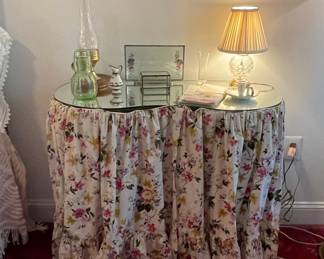 Floral Skirted Round Accent Table