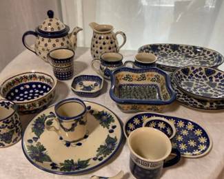 More Blue Handmade Dishware From Poland