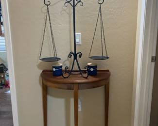 Table With Scale and Candles