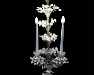 French RegencyStyle Crystal Floral Wall Sconce