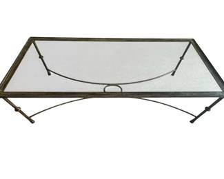 Giacometti Style Iron Coffee Table WGlass Top