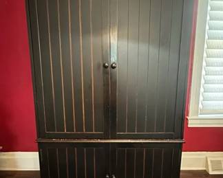ARHAUS Distressed Black Storage Cabinet