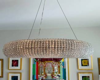 005 Modern Crystal Halo Round Chandelier