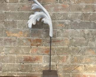 Slender Scrolled Acanthus Leaf Sculpture