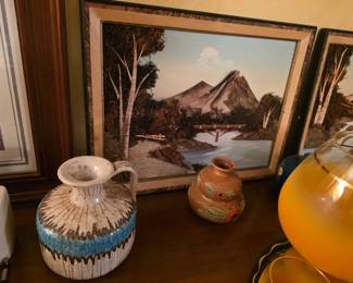 Vintage Japanese Bark and Moss 3D Landscape Art 