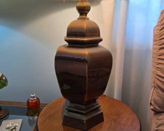 Two vintage brass lamps.