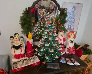 24" Ceramic christmas tree, two pieces. beautiful!!