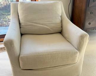 Serena & Lily linen rocking glider chair