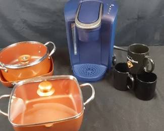 Breakfast Lot...Keurig and Moss and Stone Cookware