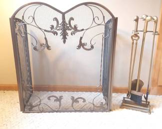 Fireplace Screen And Tools