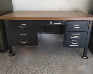 Black Metal Tanker Desk