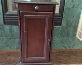 Slim Dark Wood Side Table