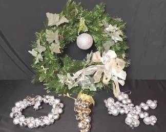 Silver Christmas With Wreath And Bells