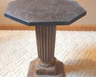 Wood And Stone Accent Table