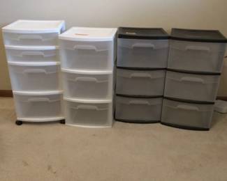 4 Piece Sterilite Plastic Organizational Cabinets