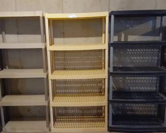 Lot Of 3 Plastic Storage Shelves