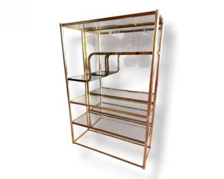 6 VintageGoldToneEtagereGlassShelvesinMiloBaughmanStyle