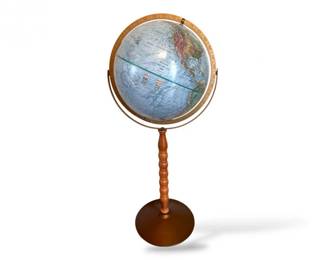 64 VintageReplogleLandSeaGlobeonWoodStand