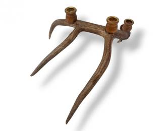 56 RealAntlerCandleHolderCenterpiecew3CandleCups