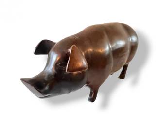 33 VintageBronzePiggyBank1995HeavyCastMetal