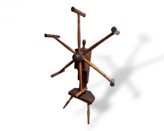 97 AntiqueWoodenYarnWinderSpinningWheelSwift