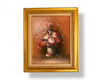 68 FloralStillLifeOilPaintingbyKStoneSignedFramed
