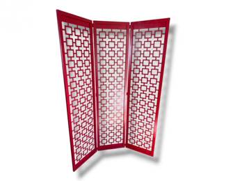 21 Vintage3PanelFoldingRoomDividerScreenRed