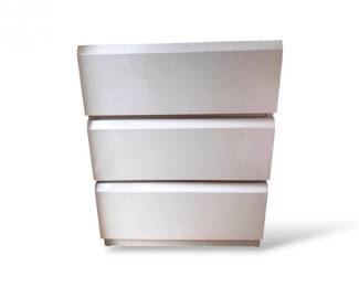 69 LaneVintageWhiteLacquer3DrawerNightstand