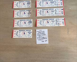 	#72	KW	WFL Birmingham Americans 1974 football season ticket lot (7 total, 4 used stubs, 3 unused full tickets)	 $ 75.00 																							