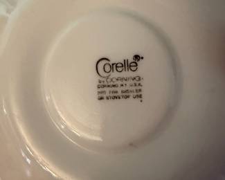 	#37		Corning Corelle “Indian Summer” dish set, incomplete. 23 pieces total including 5 dinner plates, 4 salad plates, 5 saucers, and 8 coffee cups.	 $ 45.00 																							