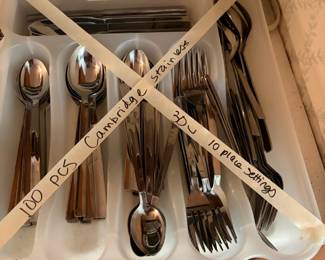 	#97		100 pc - 10 place setting dinnerware Cambridge	 $ 30.00 																							