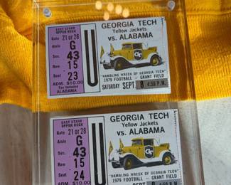 	#79	KW	Georgia Tech vintage crewneck sweatshirt XL (46–48) with 1979 Alabama vs Georgia Tech ticket stubs lot (5 pieces)	 $ 50.00 																							