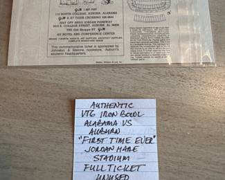 	#70	KW	Authentic vintage Iron Bowl Alabama vs Auburn “First Time Ever” Jordan-Hare Stadium full unused ticket (12-2-1989)	 $ 85.00 																							