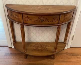 	#26		Half-moon entryway table (36 x 12 x 29.5)	 $ 65.00 																							